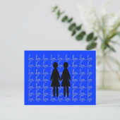 lesbische "LOVE" Silhouettes Briefkaart (Staand voorkant)