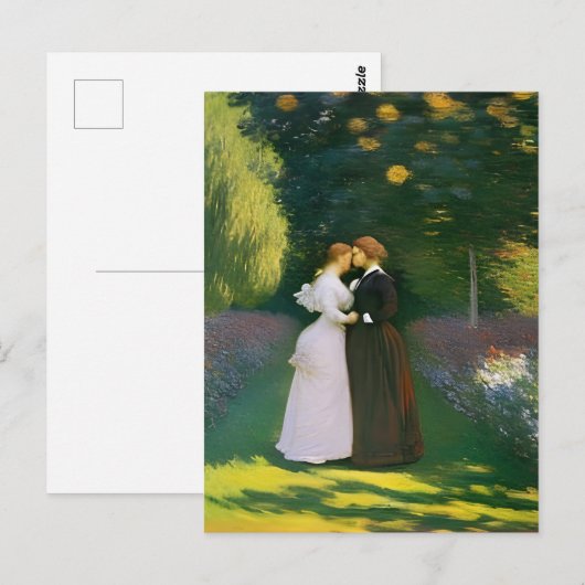 Lesbische Lovers door Monet Briefkaart (Voorkant / Achterkant)