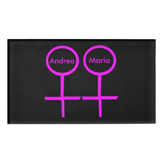 Lesbische Lovers Gepersonaliseerde Koppels Naam Ta Naambadge (Voorkant)