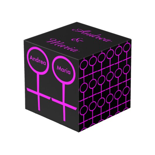 Lesbische Lovers Gepersonaliseerde Photo Cube Kubus (Voorkant hoekig)