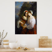 Lesbische Lovers in Italiaanse Renaissance Poster (Keuken)