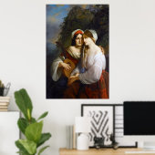 Lesbische Lovers in Italiaanse Renaissance Poster (Thuiskantoor)