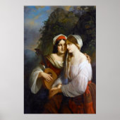 Lesbische Lovers in Italiaanse Renaissance Poster (Voorkant)