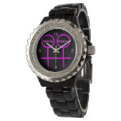 Lesbische Lovers Rhinestone Horloge (Gekanteld)