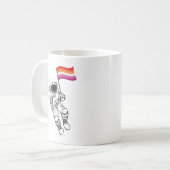 Lesbische Maanvrouw Trots Koffiemok (Voorkant links)