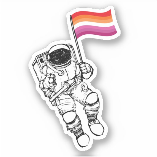Lesbische Maanvrouw Trots Sticker (Voorkant)