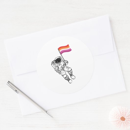 Lesbische Moonwoman Pride Ronde Sticker (Envelop)