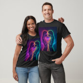 Lesbische Neon Harten T-shirt (Unisex)
