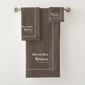 Lesbische Passen getrouwd Mrs. & Mrs. Personalized Bad Handdoek