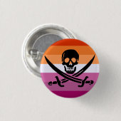 Lesbische Pirate Pride Flag Button (Voorkant /achterkant)