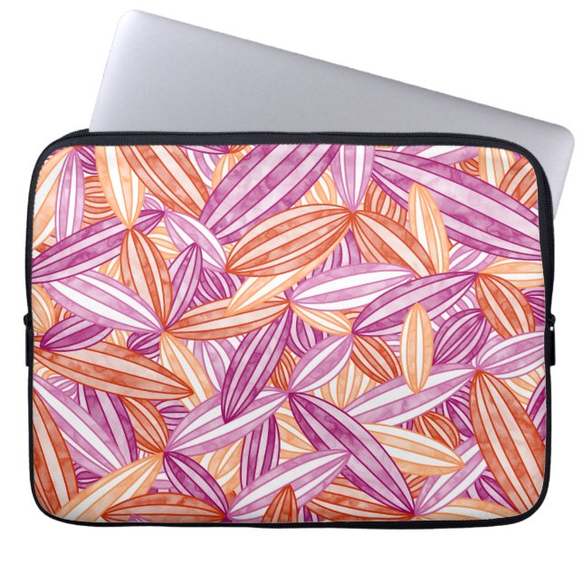 Lesbische Pride Abstracte Zen Bloembladeren Roze Laptop Sleeve (Voorkant)