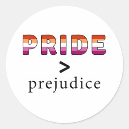 Lesbische Pride and Prejudice-confetti Ronde Sticker
