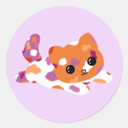 Lesbische Pride Cat Stickers (Voorkant)
