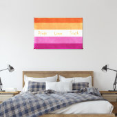 Lesbische Pride en steun Vlag Colors Art Canvas (Insitu (Slaapkamer))