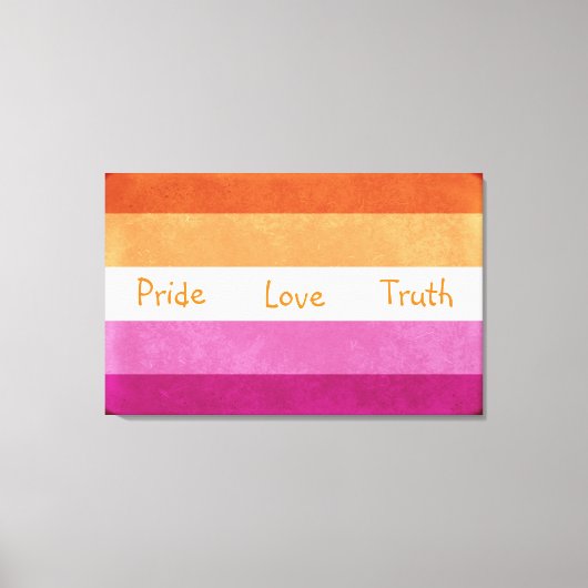 Lesbische Pride en steun Vlag Colors Art Canvas (Voorkant)