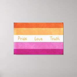 Lesbische Pride en steun Vlag Colors Art Canvas