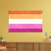 Lesbische Pride en steun Vlag Colors Art Canvas (Insitu (Woonkamer))