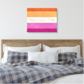 Lesbische Pride en steun Vlag Colors Art Canvas Afdruk (Insitu (Slaapkamer))