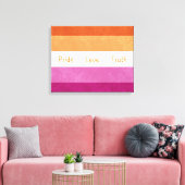 Lesbische Pride en steun Vlag Colors Art Canvas Afdruk (Insitu (Woonkamer))