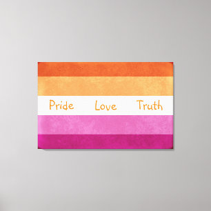 Lesbische Pride en steun Vlag Colors Art Canvas Afdruk