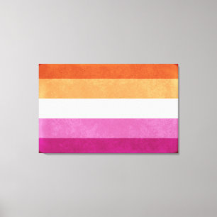 Lesbische Pride en steun Vlag Colors Art Canvas Afdruk