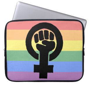 Lesbische pride Feminist Fadde regenboog Laptop Sleeve
