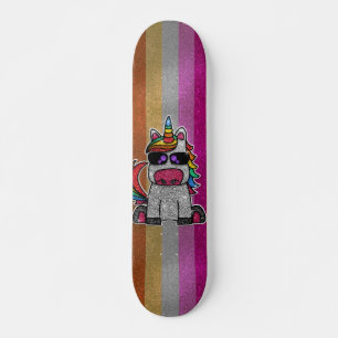 Lesbische Pride Flag Glitter Unicorn SK8R Dope Persoonlijk Skateboard