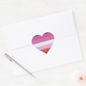 Lesbische Pride Flag Hart Stickers (Envelop)