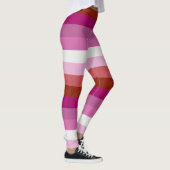 Lesbische Pride Flag LGBTQ+ Horizontale Streep Leggings (Rechts)