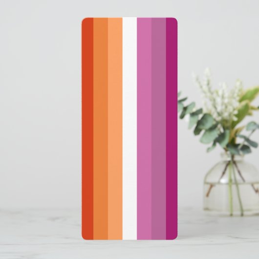 Lesbische Pride Flag Roze Sinaasappel Notities Bla (Staand voorkant)