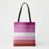 Lesbische Pride Flag Stripes Tote Bag (Voorkant)