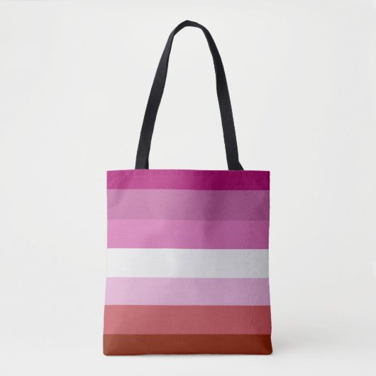 Lesbische Pride Flag Stripes Tote Bag (Voorkant)