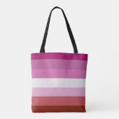 Lesbische Pride Flag Stripes Tote Bag (Achterkant)