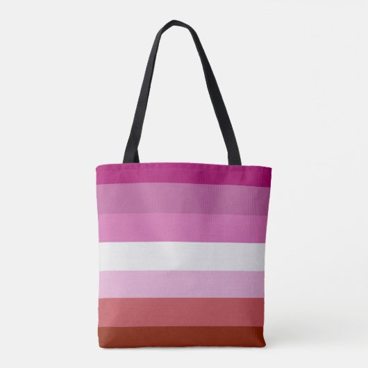 Lesbische Pride Flag Stripes Tote Bag (Achterkant)
