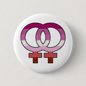 Lesbische Pride Flag Venus Symbol Button Pin (Voorkant)