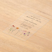 Lesbische Pride Floral Wedding Acryl Uitnodigingen (Laagn)