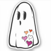 Lesbische Pride Ghost Sticker (Voorkant)