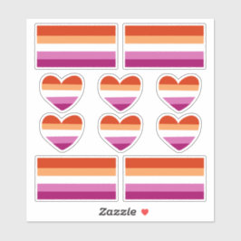 Lesbische Pride Hart en Vlag Stickers