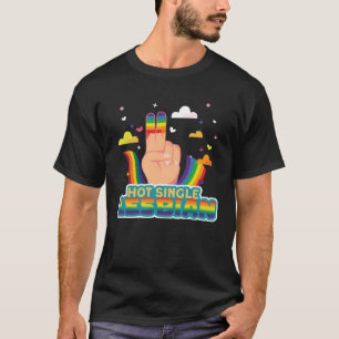 Lesbische Pride Hot Single Lesbische Vlag T-shirt