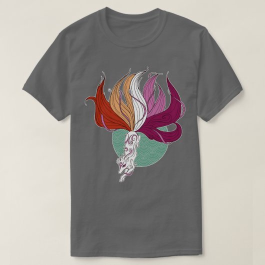 Lesbische Pride Kitsune T-shirt (Design voorkant)