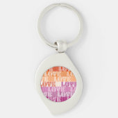 Lesbische Pride Liefde is Liefde is Liefde Sleutelhanger (Voorkant)