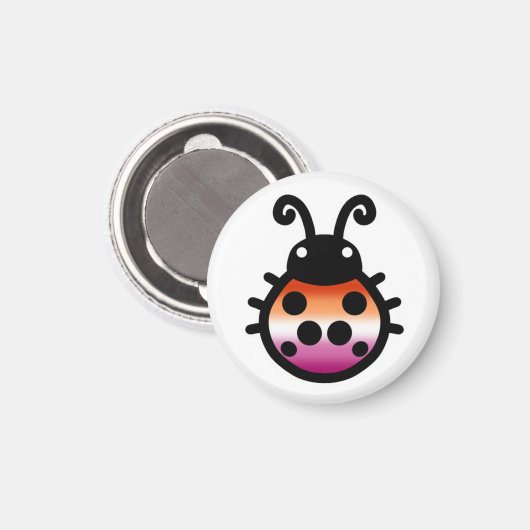 Lesbische Pride Lieveheersbeestje Magneet (Voorkant / Achterkant)