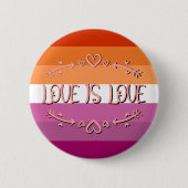 Lesbische Pride Maand Liefde is Liefde Button (Voorkant)