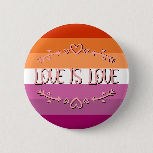 Lesbische Pride Maand Liefde is Liefde Button (Voorkant)