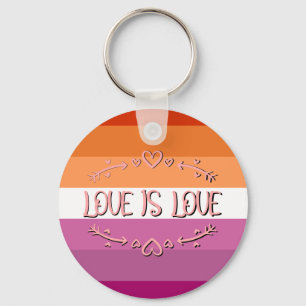 Lesbische Pride Maand Love is Love Sleutelhanger