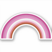Lesbische pride Pink Rainbow-vlag Sticker (Voorkant)