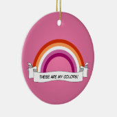 Lesbische pride regenboogkeramische versiering met keramisch ornament (Rechts)