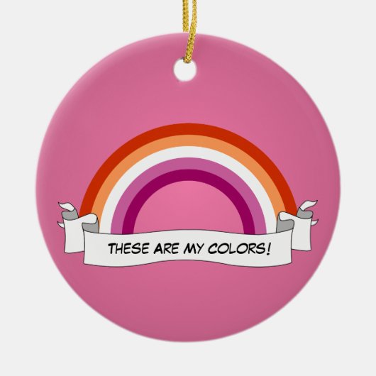 Lesbische pride regenboogkeramische versiering met keramisch ornament (Voorkant)
