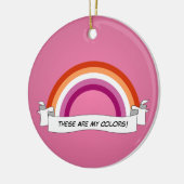 Lesbische pride regenboogkeramische versiering met keramisch ornament (Links)