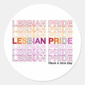 Lesbische Pride Ronde Sticker (Voorkant)